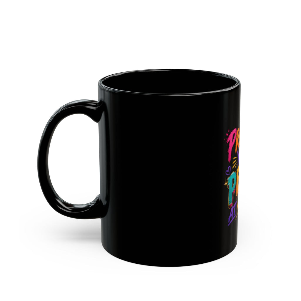 Protect Your Peace Mug — Colorful Motivational Coffee Cup (Black, 11oz/15oz)