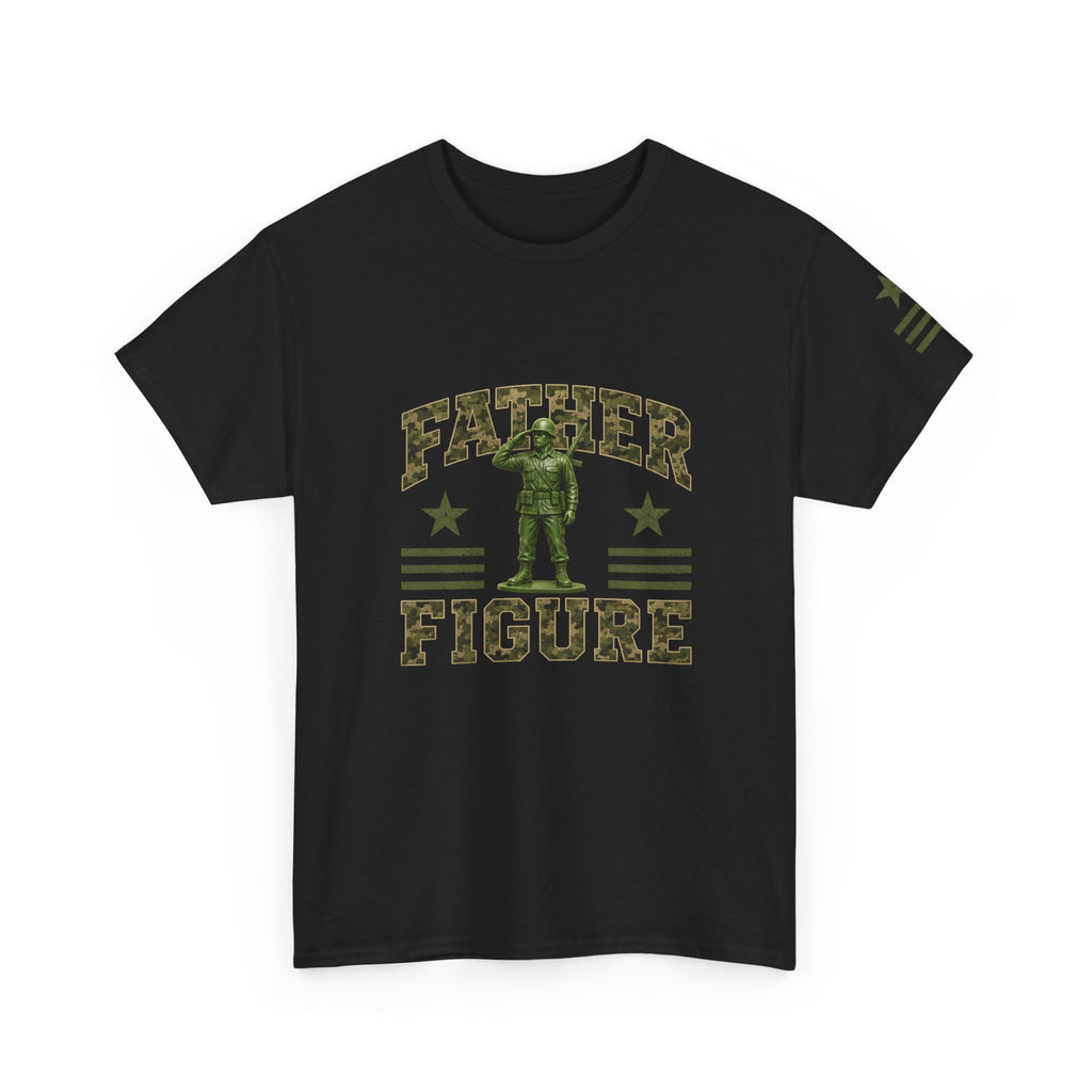Father Figure T-Shirt – Military Army Man Graphic Tee for Dads, Camouflage Father's Day Shirt, Patriotic Dad Gift, Men's Casual Cotton T-Shirt