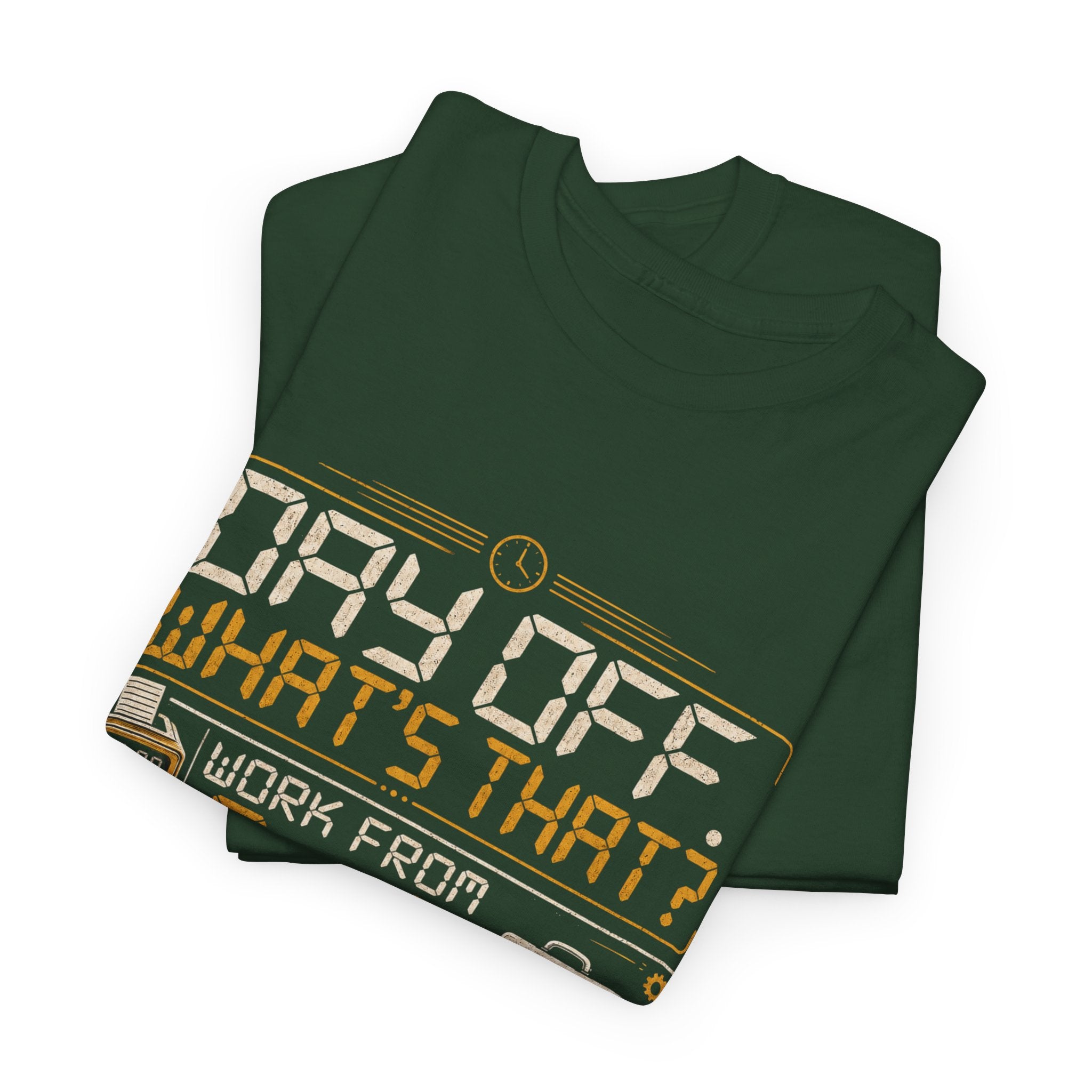 Day Off? What's That? Solopreneurship 101 T-Shirt – Entrepreneur Graphic Tee for Small Business Owners, Side Hustlers, Freelancers & Startup Founders | Retro Digital Clock Design