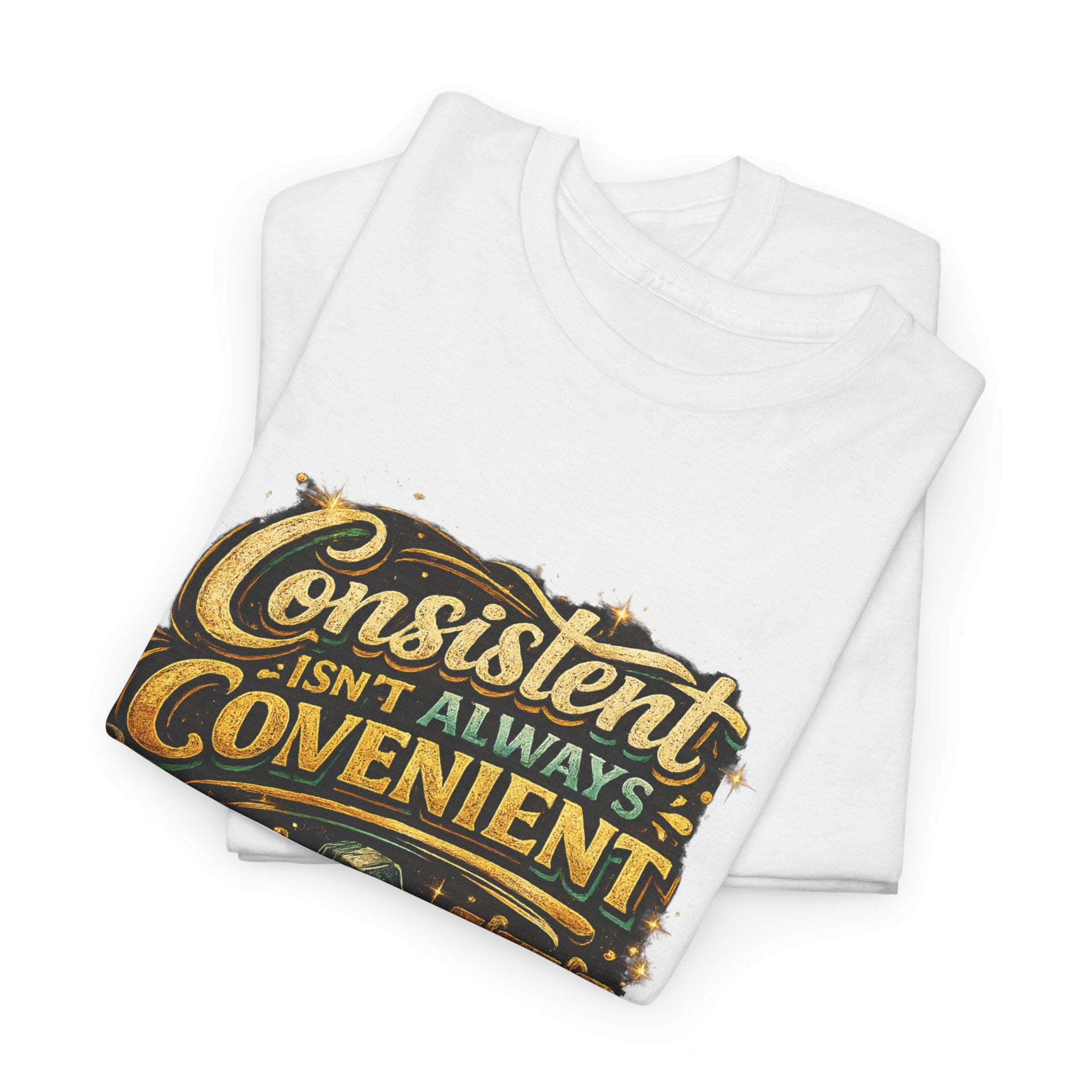 Consistent Isn't Always Convenient T-Shirt – Motivational Discipline & Success Mindset Graphic Tee, Entrepreneur, Fitness & Goal Getter Shirt