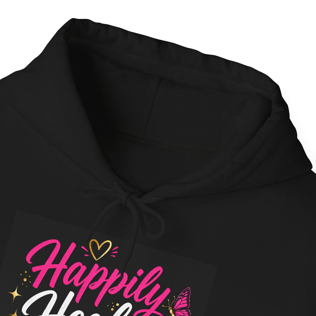 Happily Healed Hoodie for Women – Inspirational Healing Journey Sweatshirt, Self Love Graphic Hooded Pullover, Mental Health Awareness Gift, Cozy Fleece Hoodie
