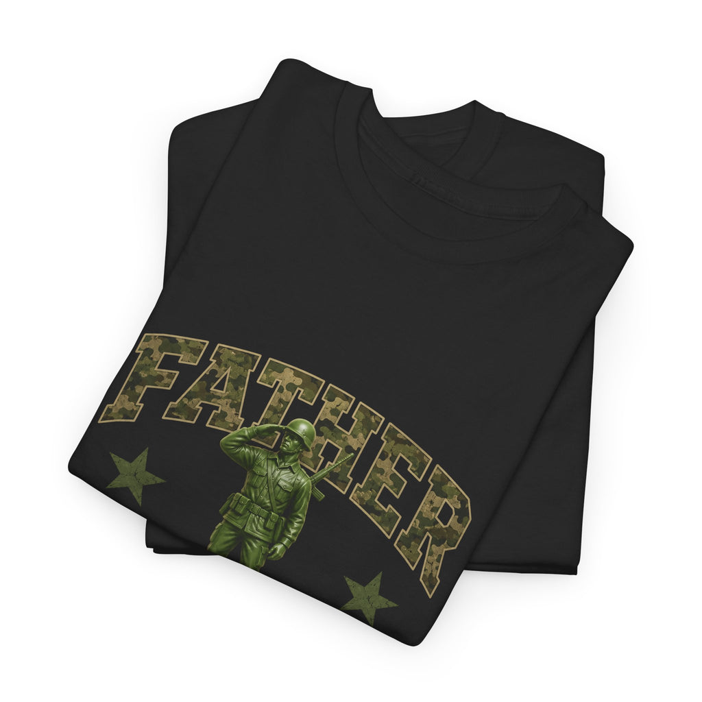 Father Figure T-Shirt – Military Army Man Graphic Tee for Dads, Camouflage Father's Day Shirt, Patriotic Dad Gift, Men's Casual Cotton T-Shirt