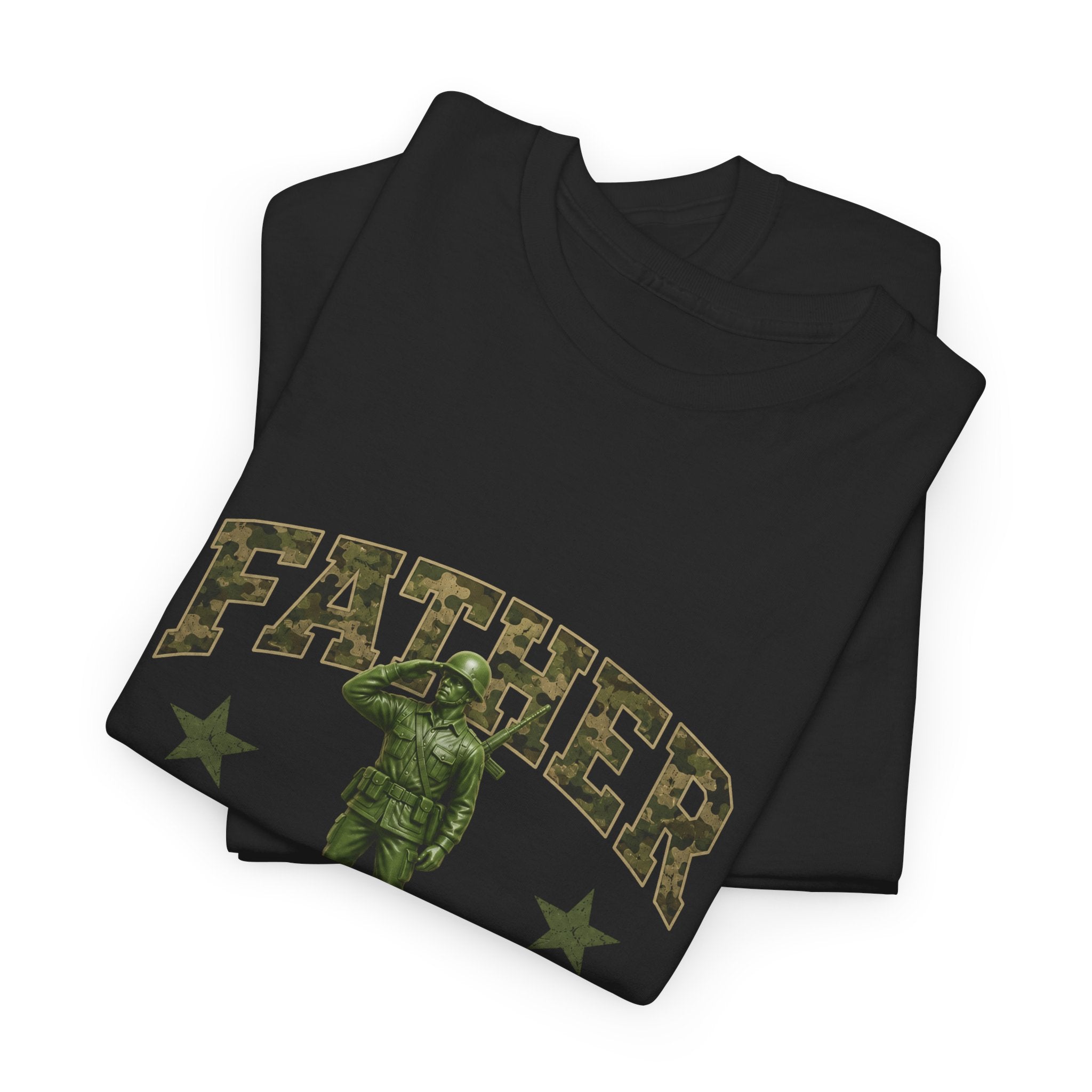 Father Figure T-Shirt – Military Army Man Graphic Tee for Dads, Camouflage Father's Day Shirt, Patriotic Dad Gift, Men's Casual Cotton T-Shirt