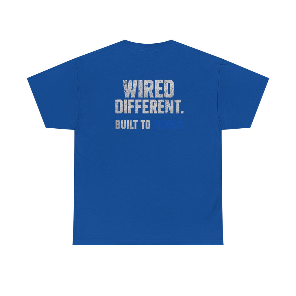 FATHER FIGURE Electrician T-Shirt – Wired Different. Built to Power. Electrician Dad Graphic Tee, Father's Day Gift for Linemen, Electricians & Tradesmen