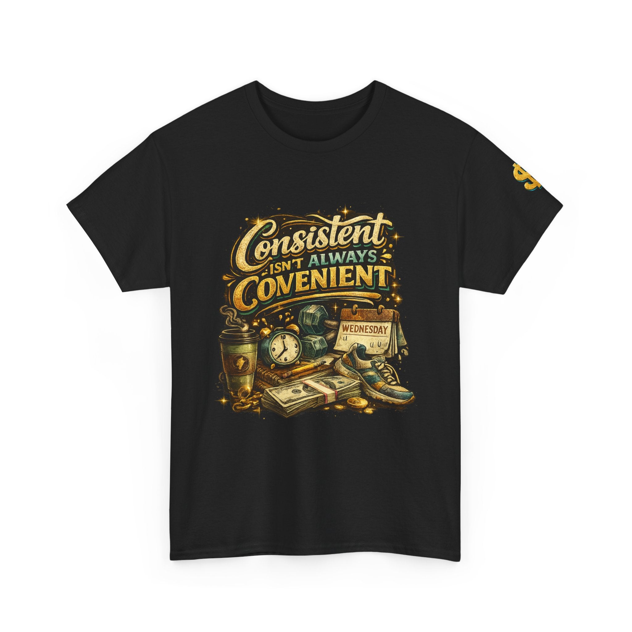 Consistent Isn't Always Convenient T-Shirt – Motivational Discipline & Success Mindset Graphic Tee, Entrepreneur, Fitness & Goal Getter Shirt