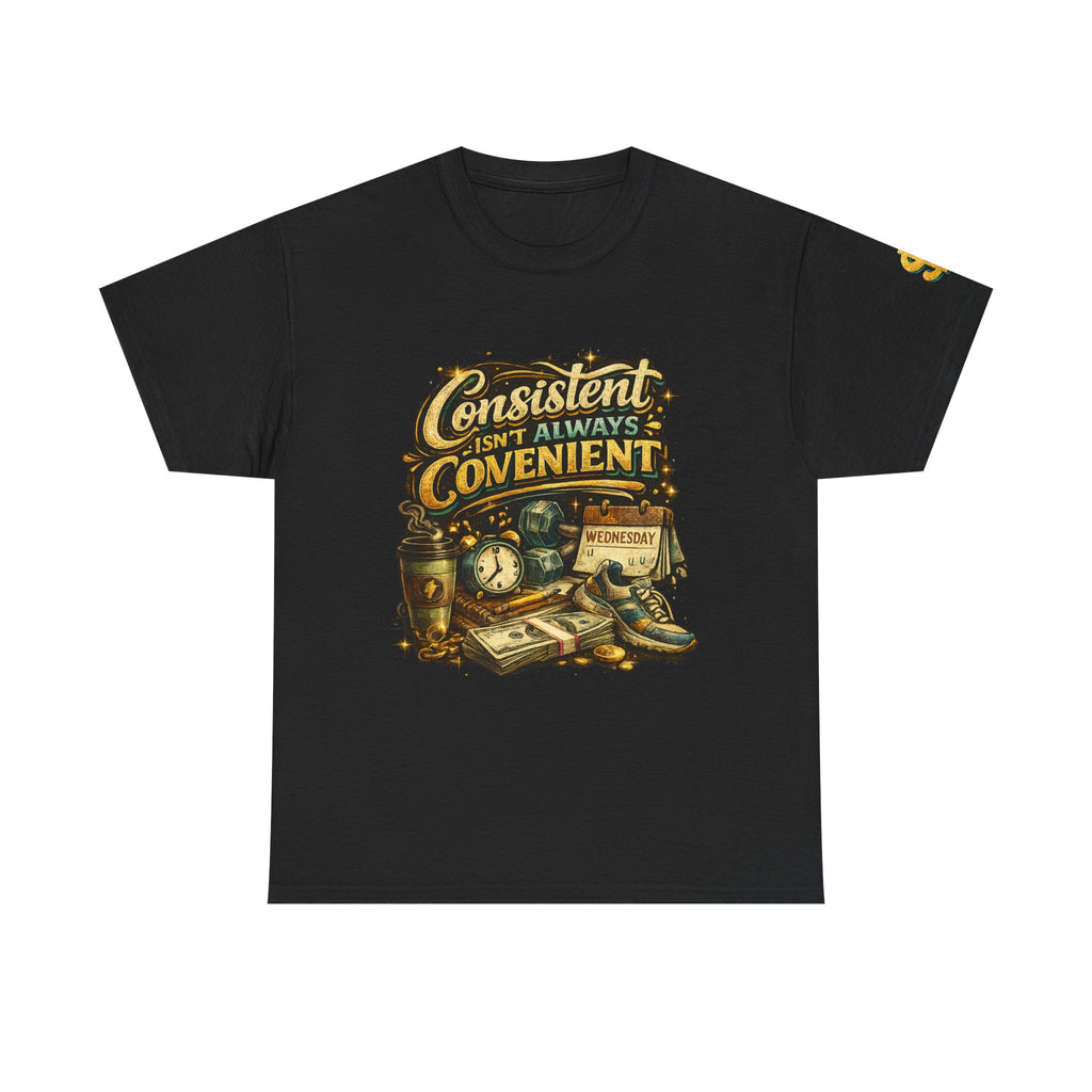 Consistent Isn't Always Convenient T-Shirt – Motivational Discipline & Success Mindset Graphic Tee, Entrepreneur, Fitness & Goal Getter Shirt