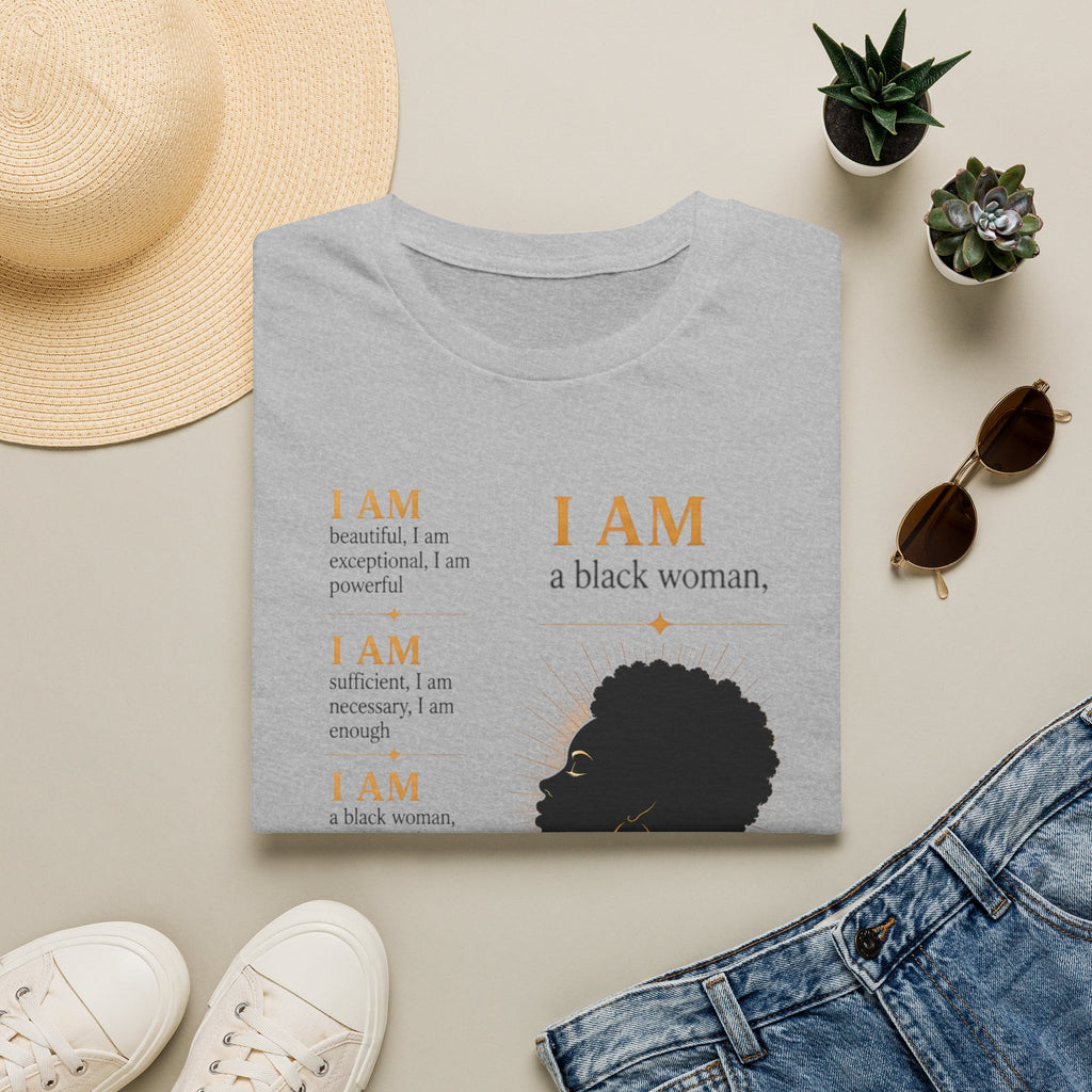 I AM Black Woman T-Shirt — Empowering Afrofeminine Affirmation Tee