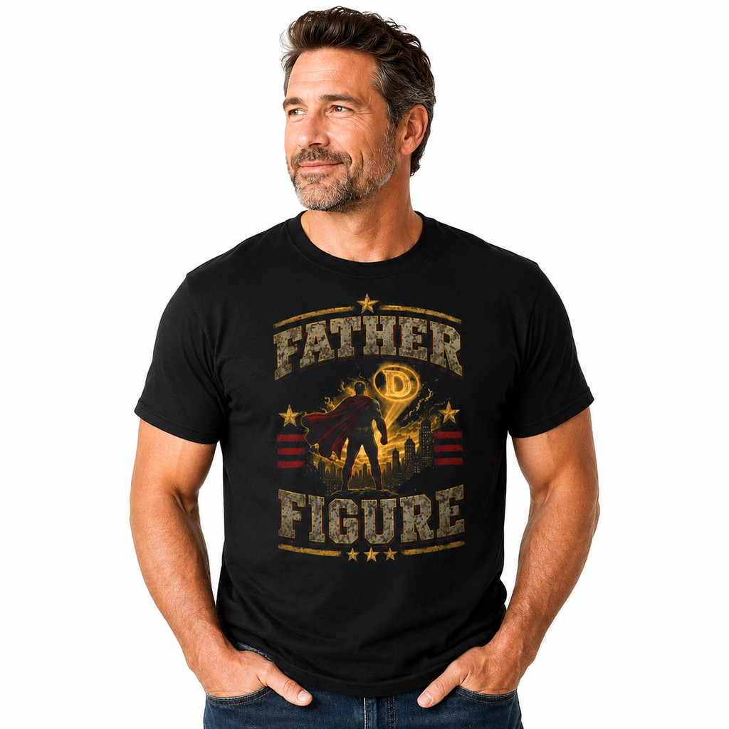 Father Figure Superhero T-Shirt – Dad Hero Graphic Tee, Father's Day Gift for Dad, Super Dad Comic Style Shirt for Fathers, Stepdads & Father Figures