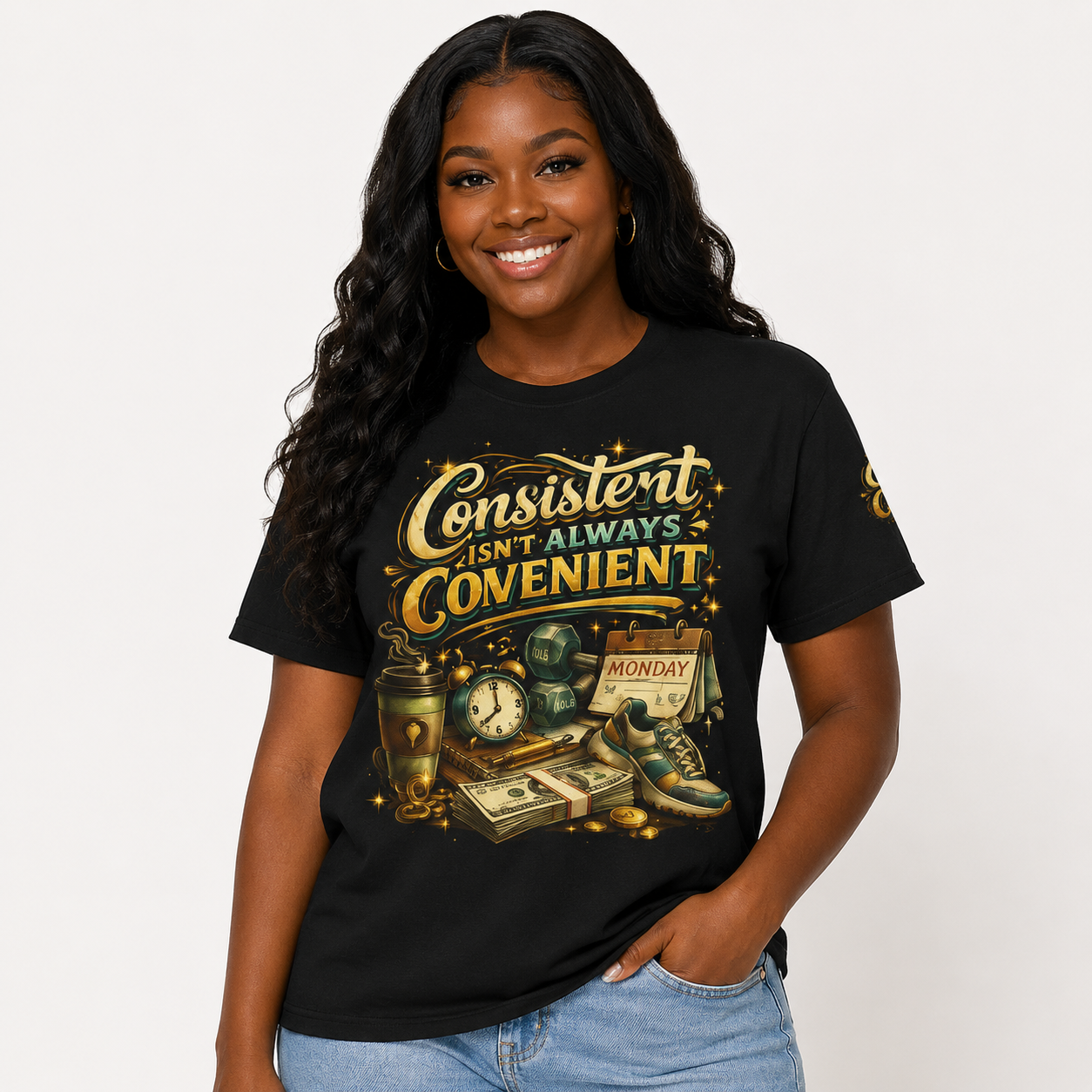 Consistent Isn't Always Convenient T-Shirt – Motivational Discipline & Success Mindset Graphic Tee, Entrepreneur, Fitness & Goal Getter Shirt