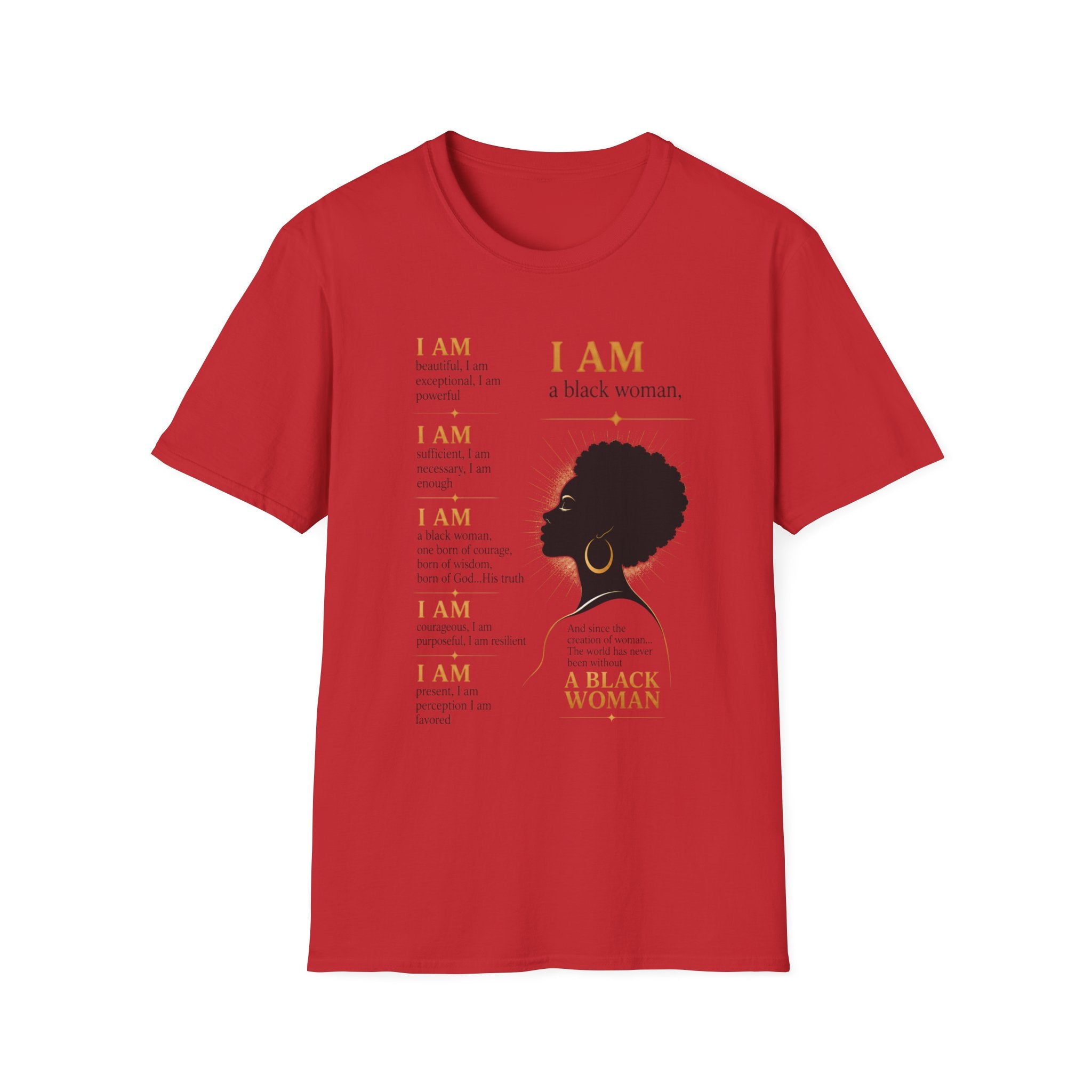 I AM Black Woman T-Shirt — Empowering Afrofeminine Affirmation Tee