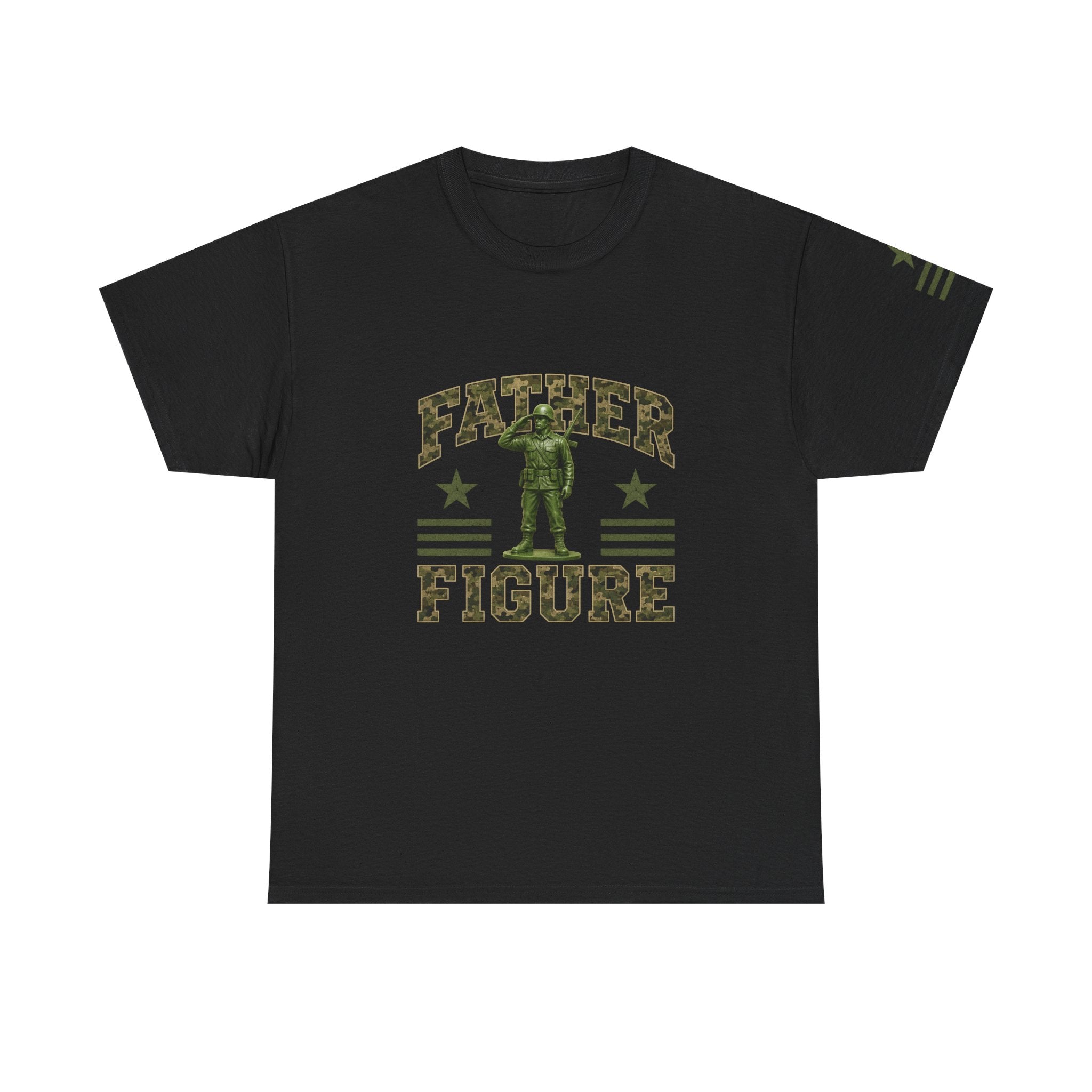 Father Figure T-Shirt – Military Army Man Graphic Tee for Dads, Camouflage Father's Day Shirt, Patriotic Dad Gift, Men's Casual Cotton T-Shirt