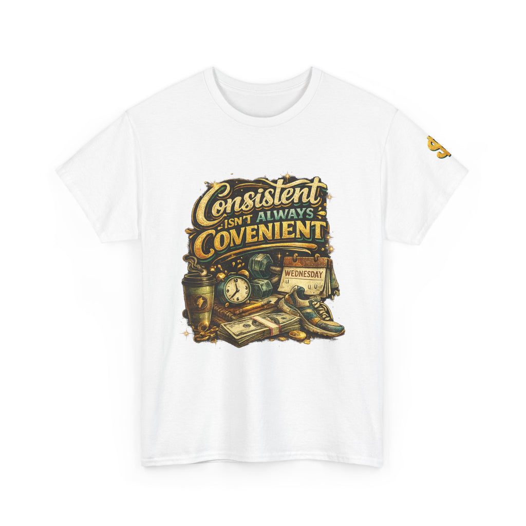 Consistent Isn't Always Convenient T-Shirt – Motivational Discipline & Success Mindset Graphic Tee, Entrepreneur, Fitness & Goal Getter Shirt
