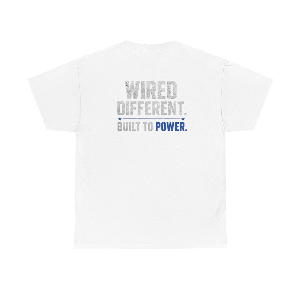 FATHER FIGURE Electrician T-Shirt – Wired Different. Built to Power. Electrician Dad Graphic Tee, Father's Day Gift for Linemen, Electricians & Tradesmen