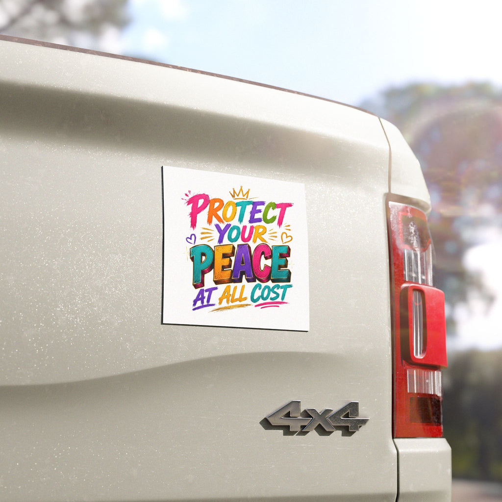 Protect Your Peace Car Magnet — Colorful Inspirational Self-Care Auto Decal