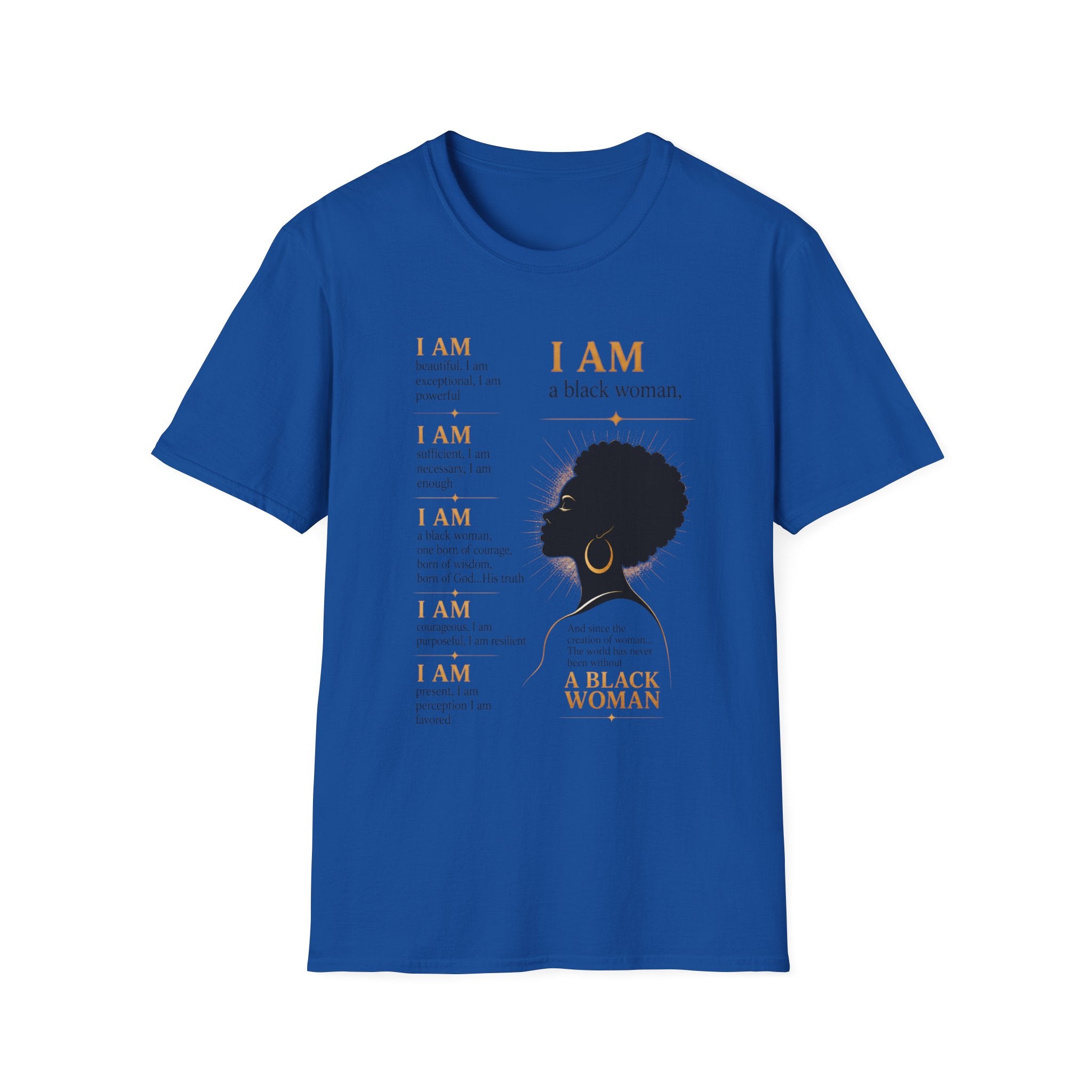 I AM Black Woman T-Shirt — Empowering Afrofeminine Affirmation Tee